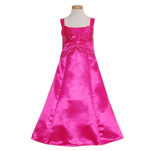 Rain Kids Fuchsia Sleeveless Rhinestone Pageant Dress Little Girl 2T-14 - SophiasStyle.com